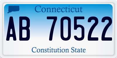 CT license plate AB70522