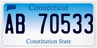 CT license plate AB70533