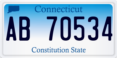 CT license plate AB70534