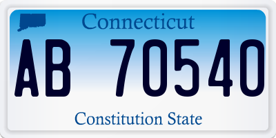 CT license plate AB70540