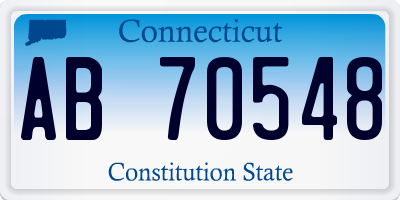 CT license plate AB70548