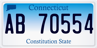 CT license plate AB70554