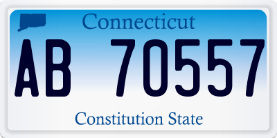 CT license plate AB70557