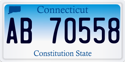 CT license plate AB70558