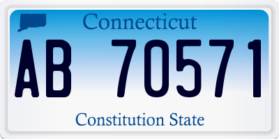 CT license plate AB70571