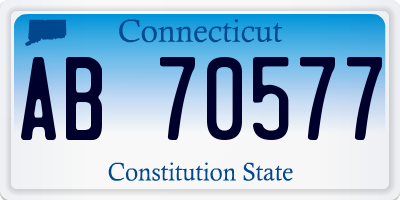 CT license plate AB70577