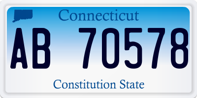 CT license plate AB70578