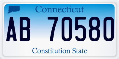 CT license plate AB70580