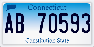 CT license plate AB70593