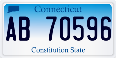 CT license plate AB70596