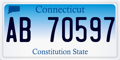 CT license plate AB70597