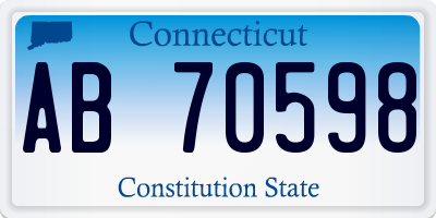 CT license plate AB70598