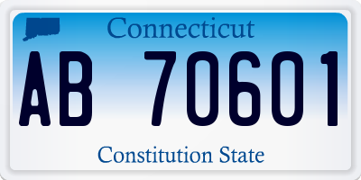 CT license plate AB70601