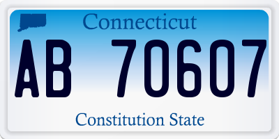 CT license plate AB70607