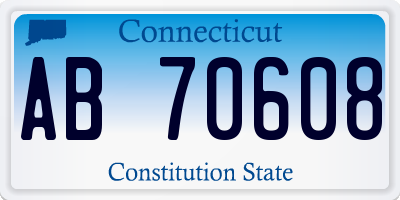 CT license plate AB70608