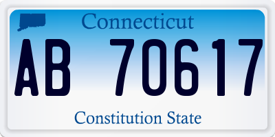 CT license plate AB70617