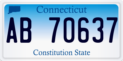 CT license plate AB70637