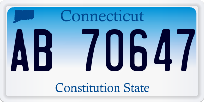 CT license plate AB70647