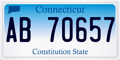 CT license plate AB70657