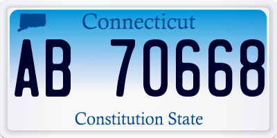 CT license plate AB70668