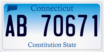 CT license plate AB70671