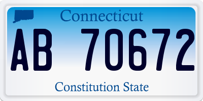 CT license plate AB70672