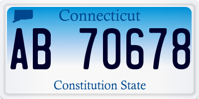 CT license plate AB70678