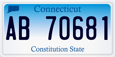 CT license plate AB70681