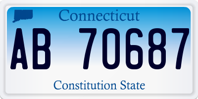 CT license plate AB70687