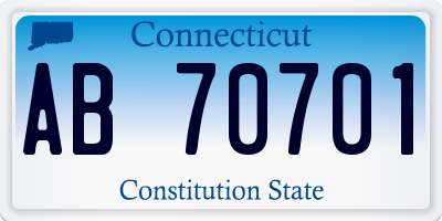 CT license plate AB70701