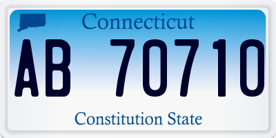 CT license plate AB70710