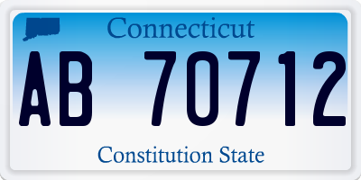 CT license plate AB70712