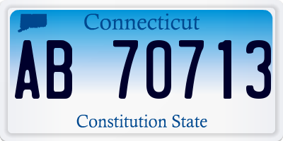 CT license plate AB70713