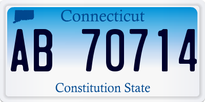 CT license plate AB70714