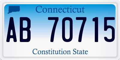 CT license plate AB70715