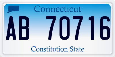 CT license plate AB70716