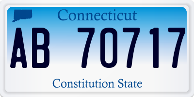 CT license plate AB70717