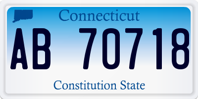 CT license plate AB70718