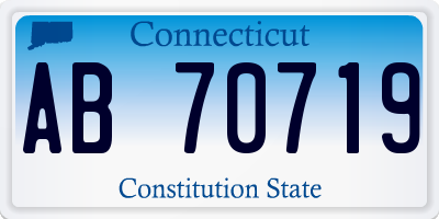 CT license plate AB70719