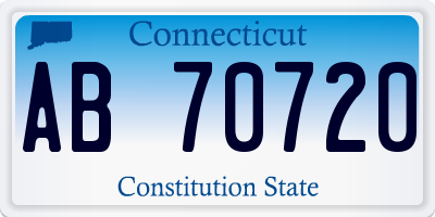 CT license plate AB70720