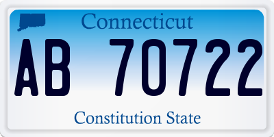 CT license plate AB70722