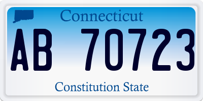 CT license plate AB70723