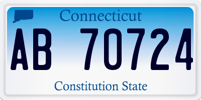 CT license plate AB70724