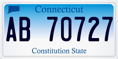 CT license plate AB70727