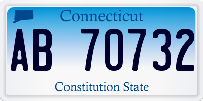 CT license plate AB70732