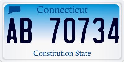 CT license plate AB70734