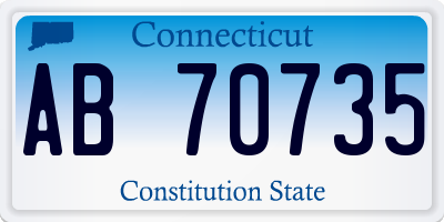 CT license plate AB70735