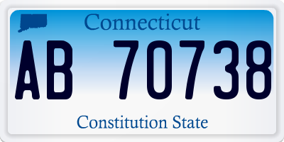 CT license plate AB70738