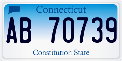 CT license plate AB70739