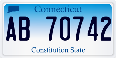 CT license plate AB70742